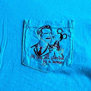 NWT custom Disney shirt with embroidery on the front pocket! Comfort color brand
